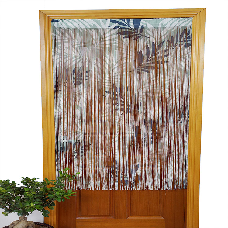 Dernière conception 100% Polyester avec motif de plantes tropicales à moitié suspendus rideaux de porte décoratifs salon rideau pour chambre