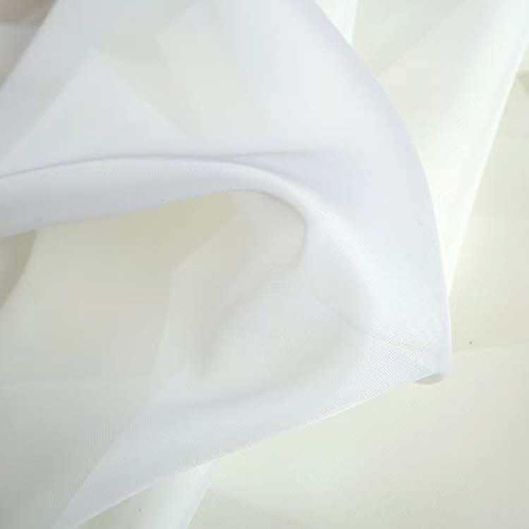 Conception blanc léger drapé uni fenêtre tricot polyester tulle voile tissu transparent salon