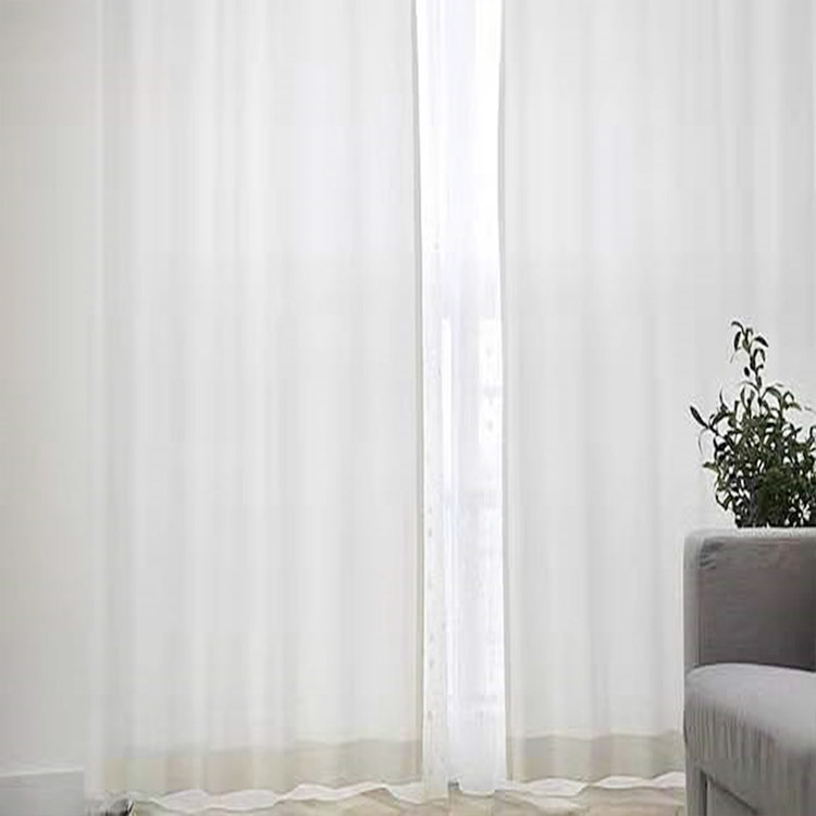 Tissu transparent résistant en gros élégant de bonne qualité blanc tulle moderne voile pli rideaux transparents pour le salon