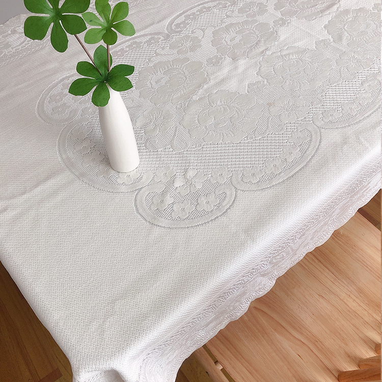 Offre spéciale personnalisé hôtel salle à manger élégant Rectangle dentelle nappe mariage pas cher nappes pour la fête de mariage