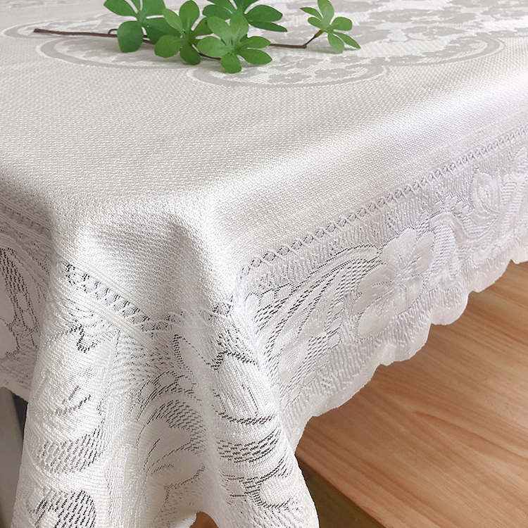 Offre spéciale personnalisé hôtel salle à manger élégant Rectangle dentelle nappe mariage pas cher nappes pour la fête de mariage