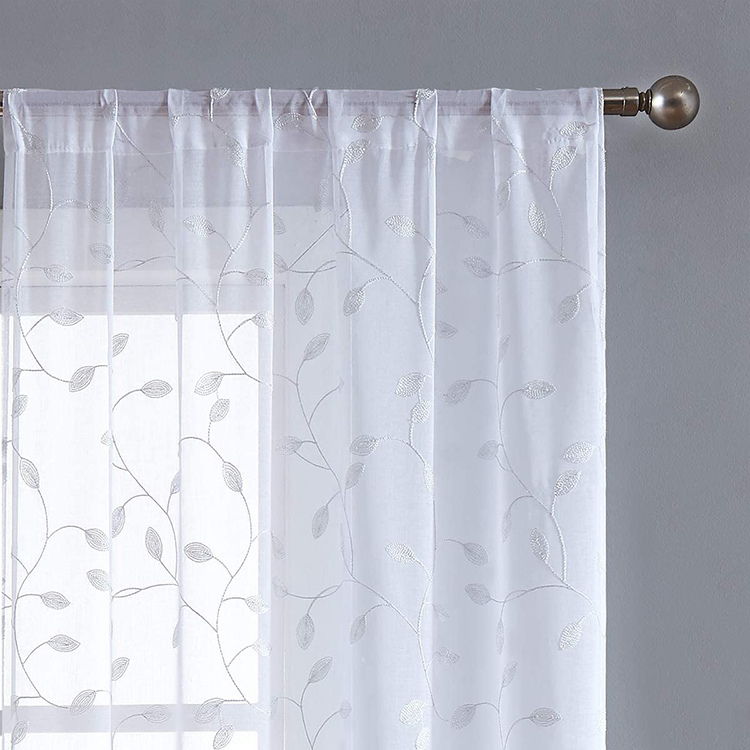 Voile Broderie Sheer Rideau Net Rideaux Tissu