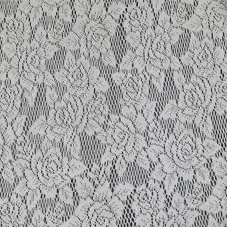 Fournisseur blanc jacquard polyester maille rideau léger spot élégant rouleau de tissu transparent