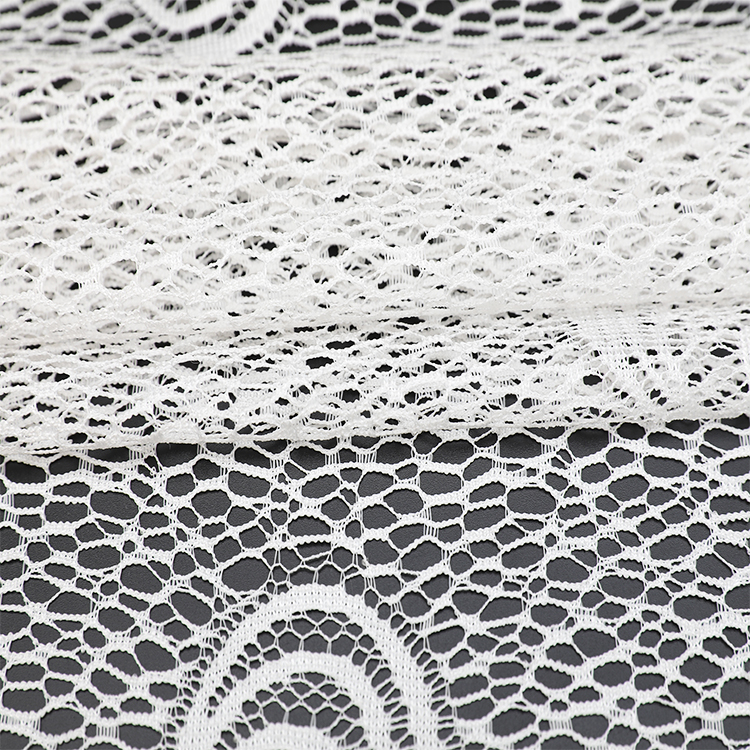 Textile blanc look le salon maille voile jacquard imprimé polyester tissu transparent personnalisé