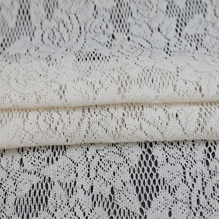 Fournisseur blanc jacquard polyester maille rideau léger spot élégant rouleau de tissu transparent